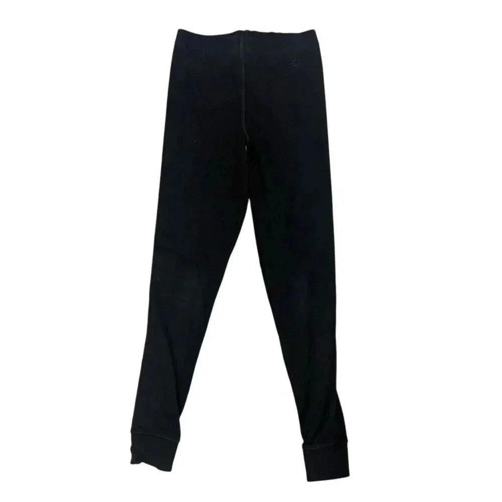 Nordstrom Girls Ribbed Black Leggings Size L 10/12 Casual